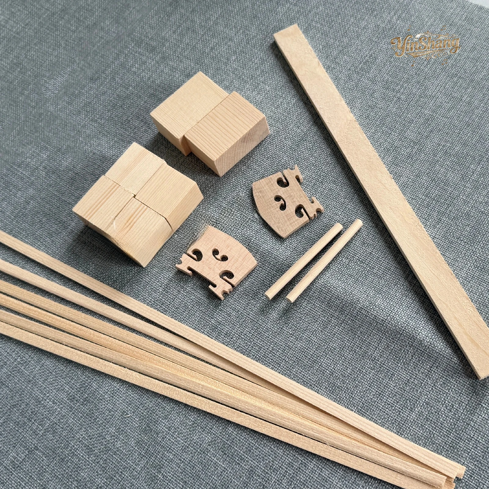 

Maple Spruce Wood Violin inside Linings Corner Blocks Set with Bass-bar - Essential Components for Violin Bridges Construction