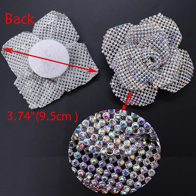 Rose Flower Crystal Glass Rhinestones Appliques, for Wedding Dresses, Bags, Shoes, Brooches, Hair, Home, DIY Crafts Accessories