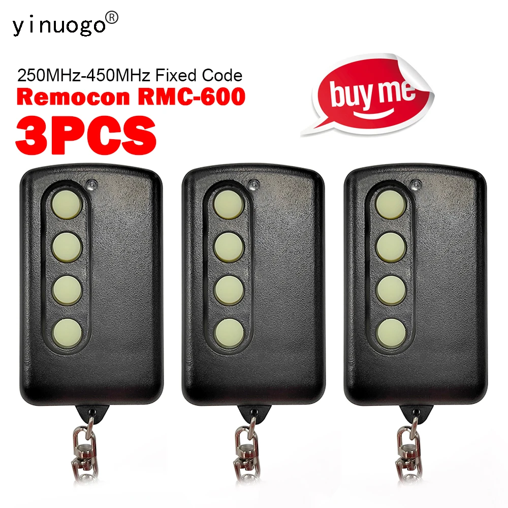 

3PCS Remocon RMC 600 Remote Control Garage Door Command 250MHz-450MHz Fixed Code Remocon RMC-600 Clone Remote Control Copier