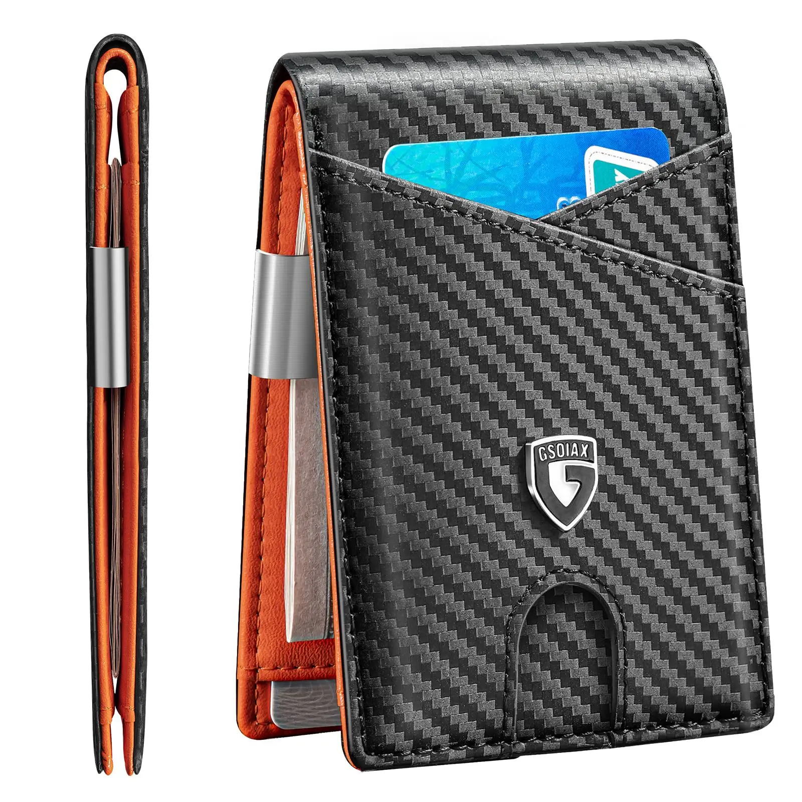 Men's Wallet Card Holder Large Capacity Card Holder Short Money Clip Money Clip rfid Carbon Fiber Wallet Lightweight Design