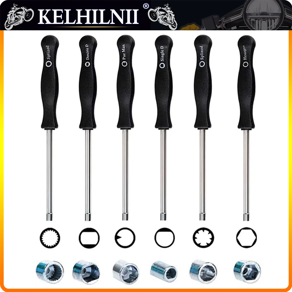 6PCS Carburetor Adjustment Tool 21 Teeth Splined&Pac Man&Single D&Double D&7-Teeth Splined Pac Man&Hexagon Carb Screwdriver