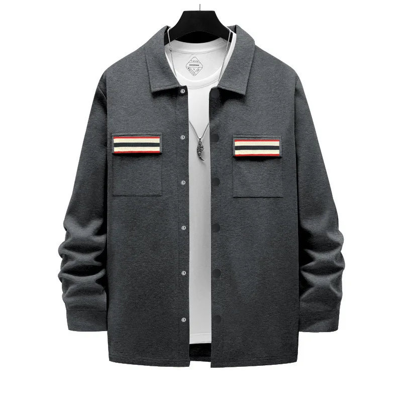 منتجات جديدة للخريف والشتاء عبر الحدود قميص سترة حرارية مخملية فضفاضة ثقيلة للرجال في الهواء الطلق