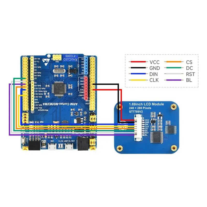SCLS For 1.69 Inch IPS Display Color LCD 240 X 280 Resolution SPI Interface 262K Color Screen for STM32