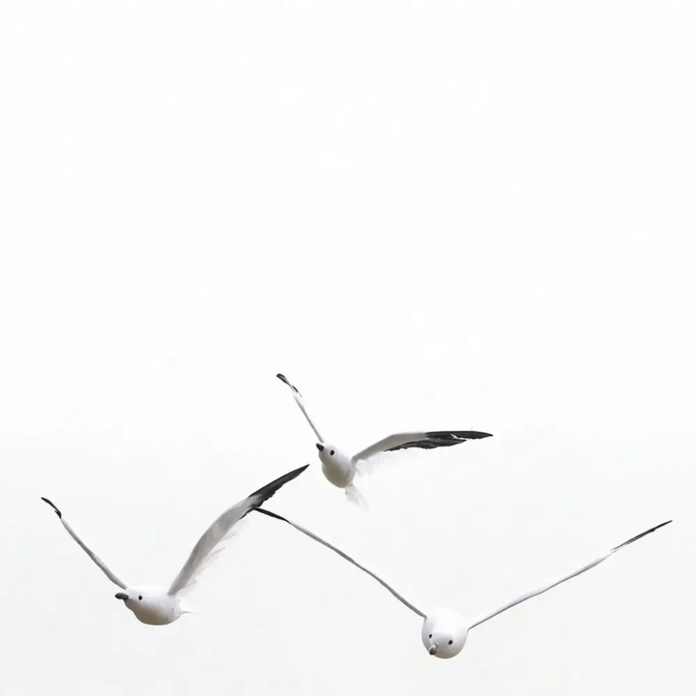 Simulation Feather Seagull Figurine Natural Style Decoration For Home Garden Wedding Photography Bird Model