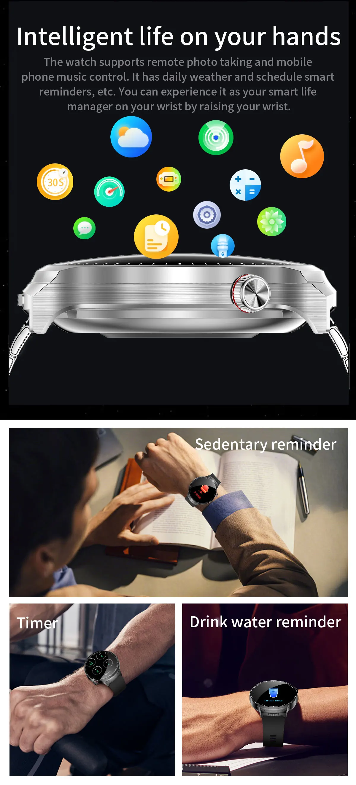 LIGE 2026 Neue TWS 2-in-1 Kopfhörer Smartwatch 1,85 Zoll Bluetooth-Anruf Herren Ohrhörer Smartwatch Herzfrequenz Gesundheitsmonitor Musik-Uhr – Detail 16