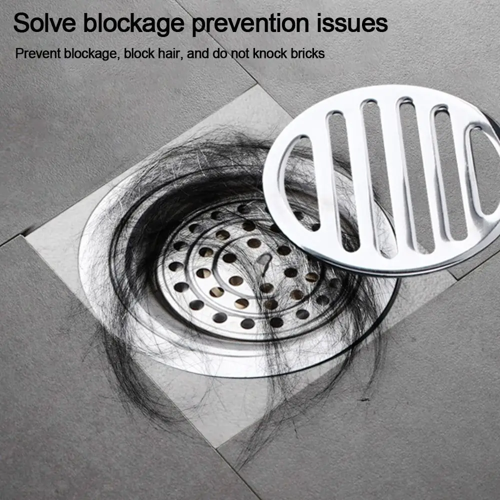 Couvercle de Drain de Sol Rond en Acier Inoxydable, Anti-Evergging, Isolation du Réseau, Crépine de Douche pour Pièces HOHardware, 5 Pièces