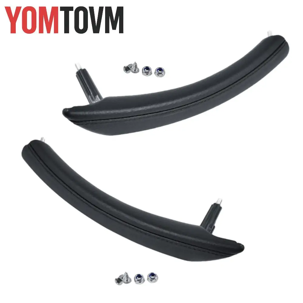 

Front/Rear Left Right Inner Door Pull Handle Leather Cover Assembly for BMW 5 Series E60 E61 2006-2010 51416983863 51426984619