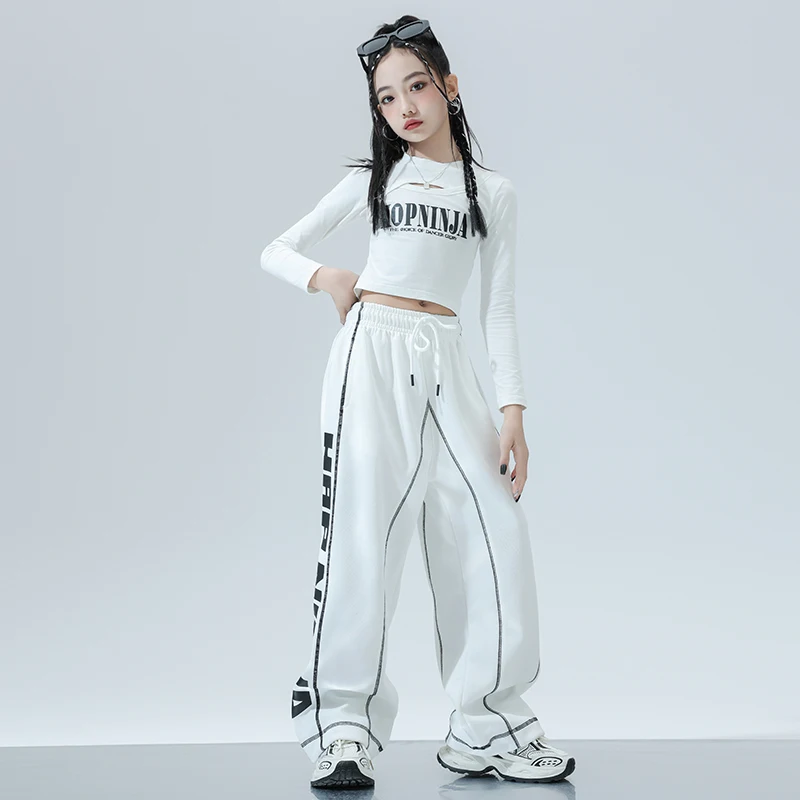 spring teen girls Hip hop Street Dance clothes Set short t-shirt top+Sports pants 2pcs junior kids tracksuits child suit outfits