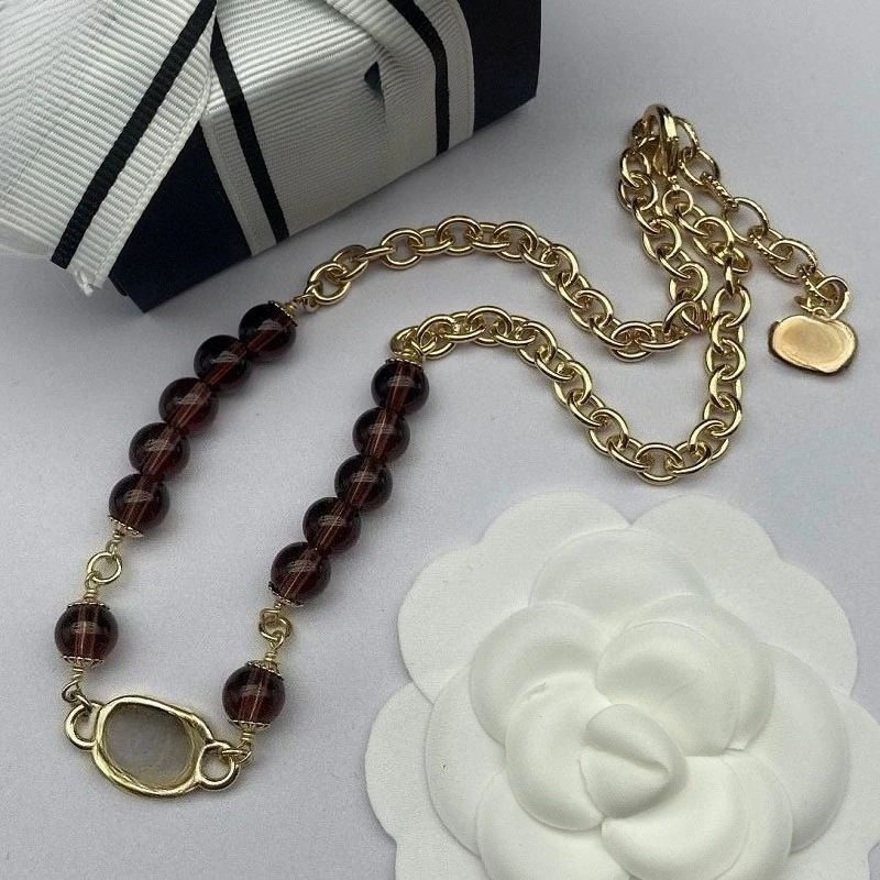 

C Ожерелье-цепочка со стразами, женская цепочка на ключицу с нишевым дизайном High Sense