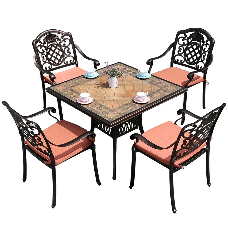 Garden BBQ tables and chairs cast aluminum waterproof sunscreen furniture courtyard rooftop bed and breakfast resort beach seasi
