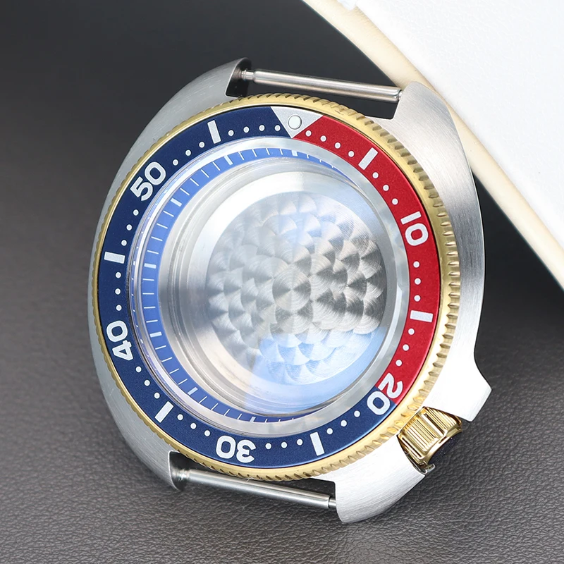 

44mm Replacement Watch Case 316L Stainless Steel Sapphire Glass For Mod Tuna Mouth NH35 NH36 NH34 NH38 4R36 Movement Watch Parts