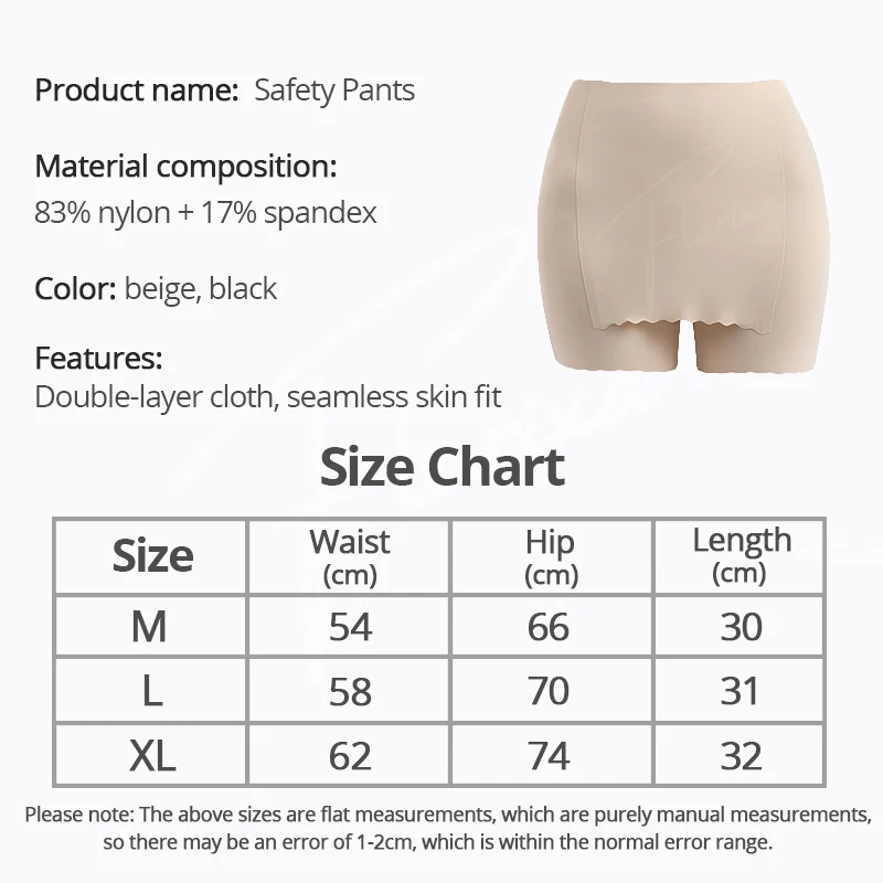 Flarixa Double Layer Safety Pants Woman Under Skirt Protective Shorts Anti Chafing Boxers Panties Slimming Underwear Boyshorts