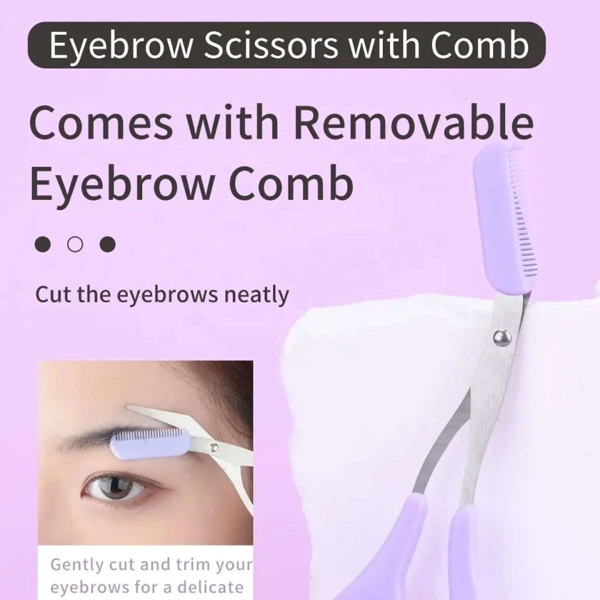 Portable Eyebrow Trimming Set 3Pcs/Set Razor Eyebrow Scissors Comb for Home
