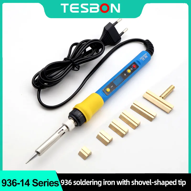 80W OLED 936 Soldering Iron with T-Scraper Shovel Spatula, Rapid Heating Welding Tools, 1401/1402/1403/1404/1405/1406 Tip