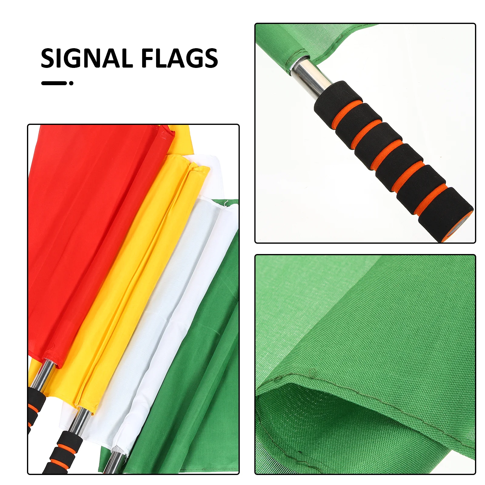 

4Pcs Colored Referee Hand Flags Lightweight Portable Match Signal Flags for Soccer Rugby Athletic Competition Training Equipment