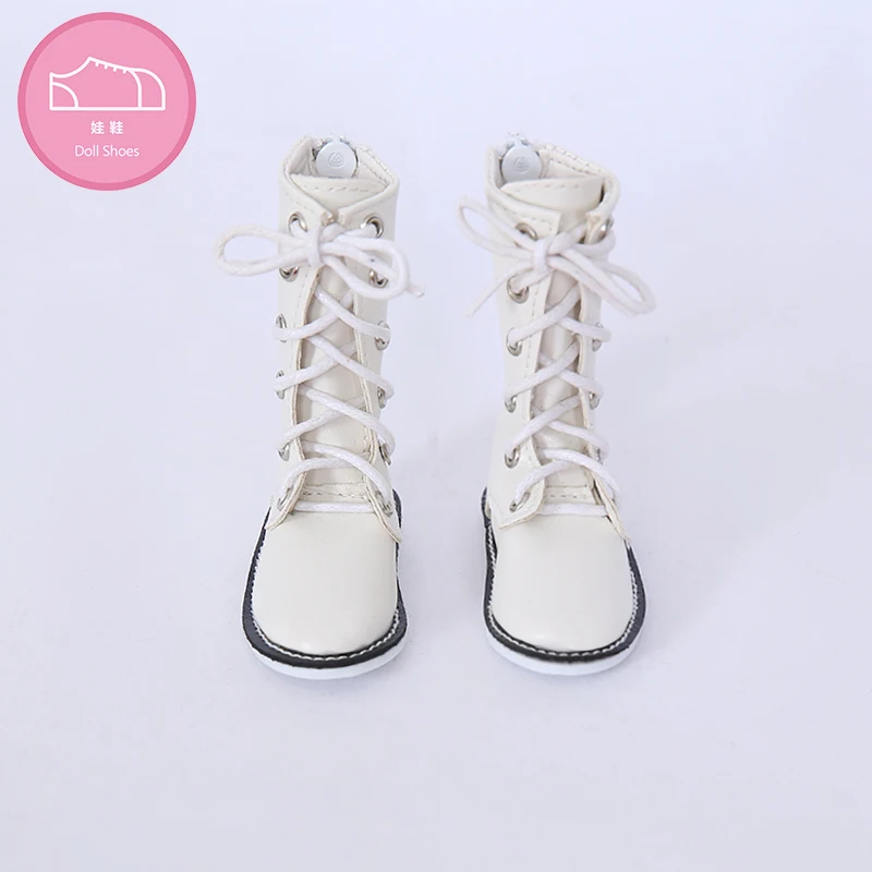 Shoes For Doll BJD 1 pair 6.5cm PU Leather Boots Fashion Mini Toy Lace Canvas Shoes 1/4 Doll for Fairyland Luts Doll Accessories