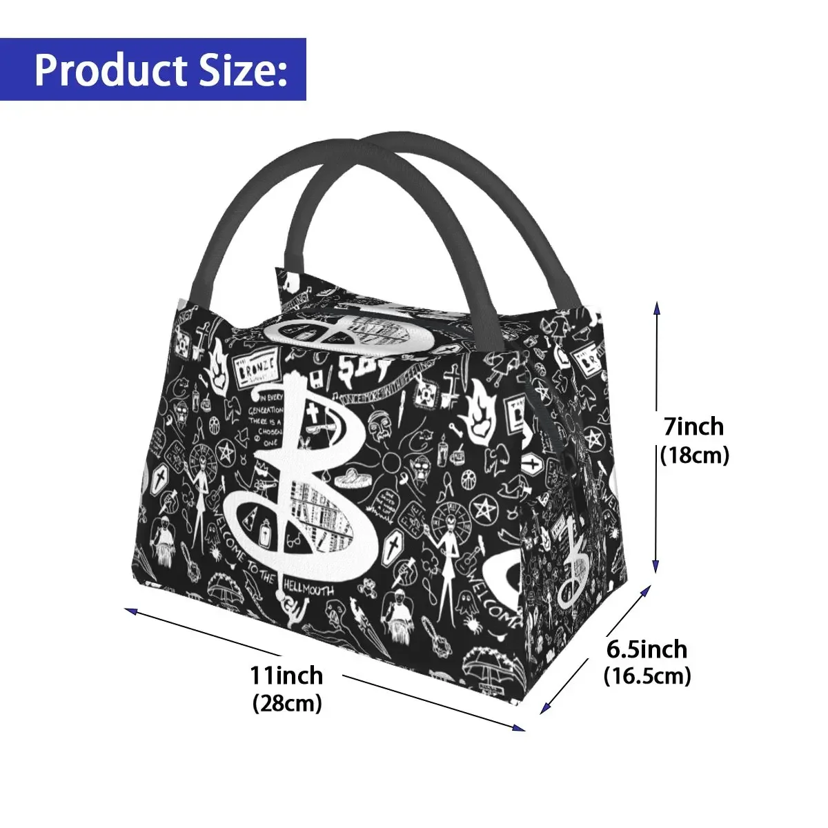 Funny Graffiti Lunch Bag Tv Show Portable Zipper Lunch Box Travel Graphic Design Cooler Bag Casual Oxford Tote Food Bags