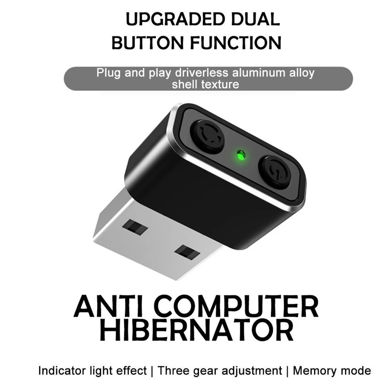 Plastic USB Mouse Jiggler Undetectable Mouse Mover Anti Computer Hibernation Mobile Cursor Three Track Modes