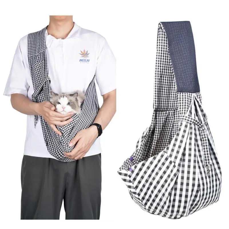 Crossbody cat bag, foldable, portable, outdoor pet bag, large capacity, breathable, summer cat backpack, chest bag