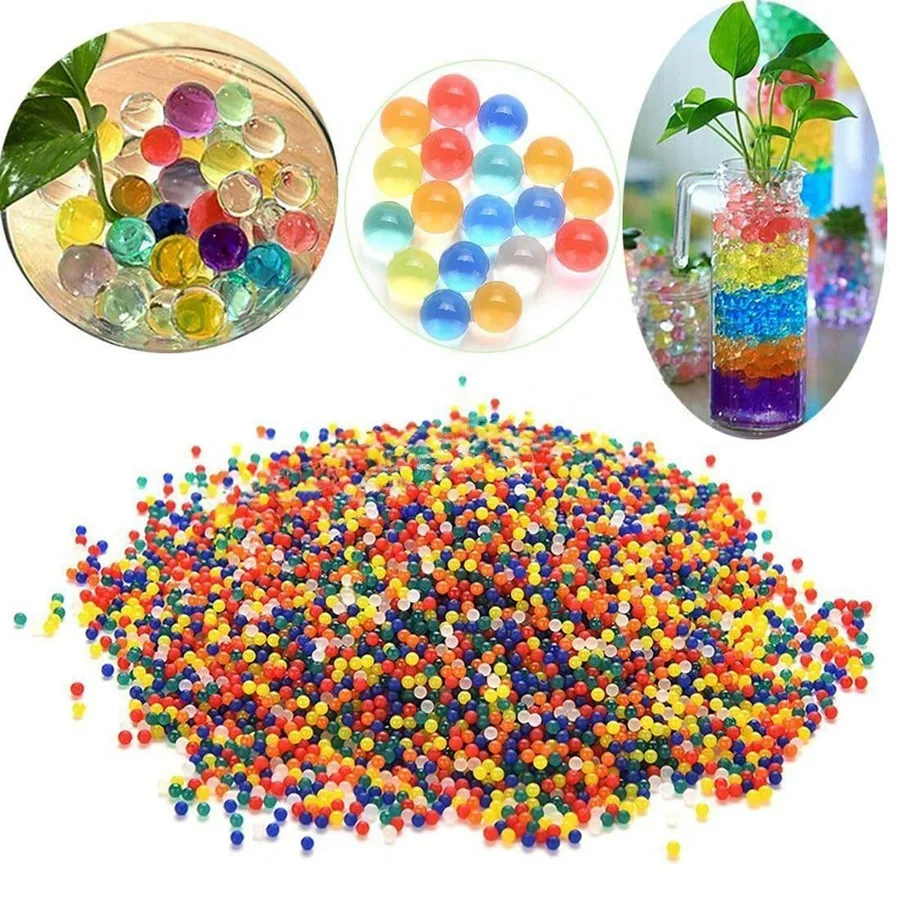 7 8mm Clear Water Beads Home and Garden Decor Hidrogel Ball Waterbeads Sensory Toys Crystal Soil Decoration Clear Gel Orbiz