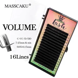 MASSCAKU 0.07/0.10mm Faux Mink Individual makeup false eyelash cilia lashes extension for professionals soft eyelash extension