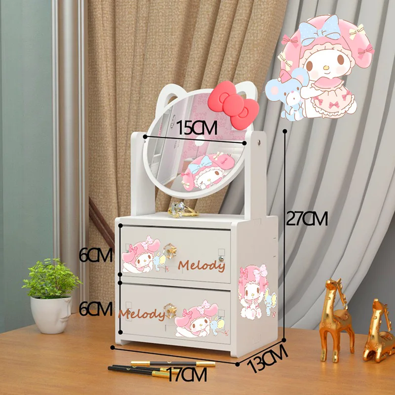 

Sanrio New Girls Makeup Table Makeup Mirror Makeup Box Jewelry Box Ins Cute Girl Makeup Mirror Cartoon My Melody Holiday Gift