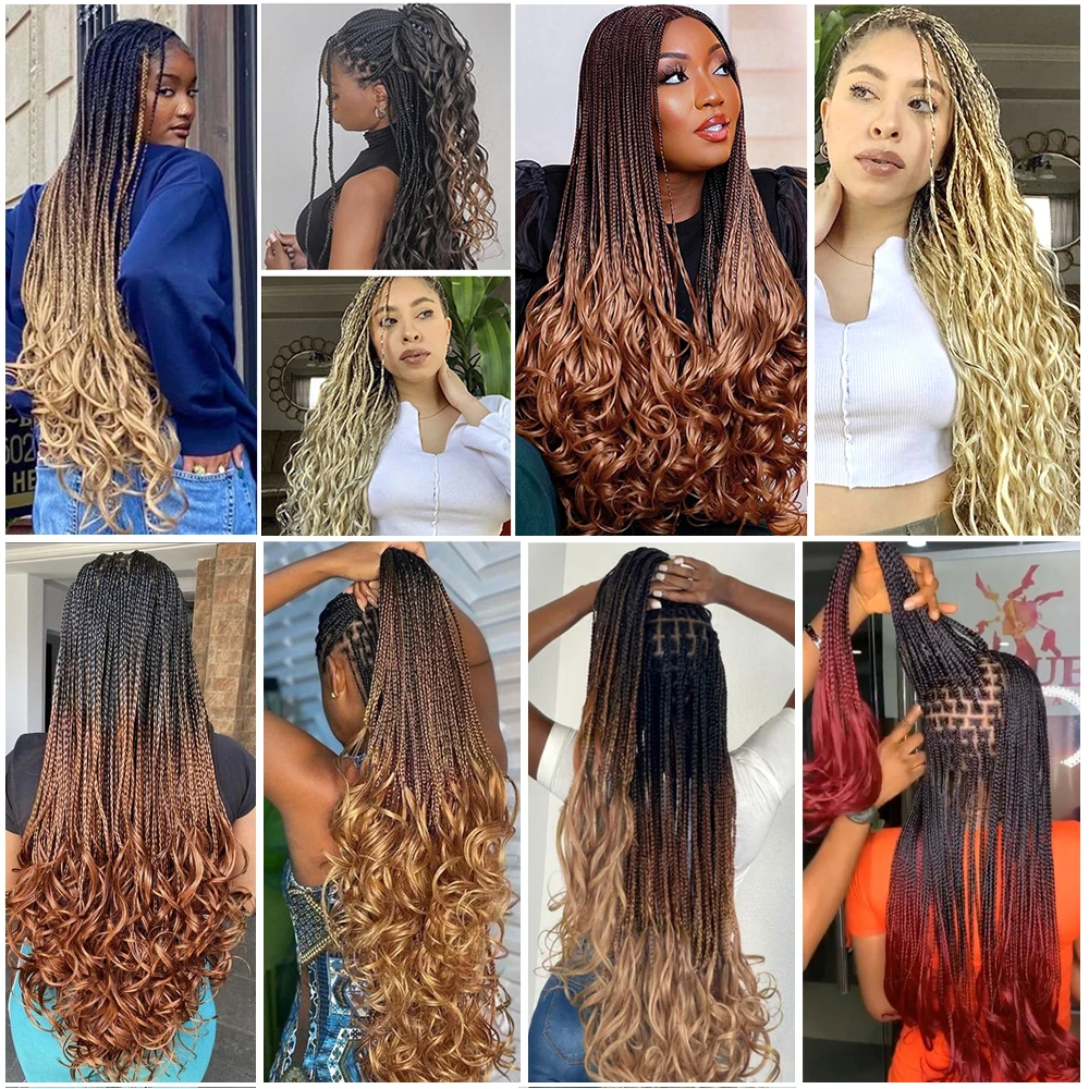 Budabuda 24Inch Spiral Curls Synthetic Loose Wave Crochet Braids Hair Extensions Pre Stretched 24inch Braiding Hair For Black Wo