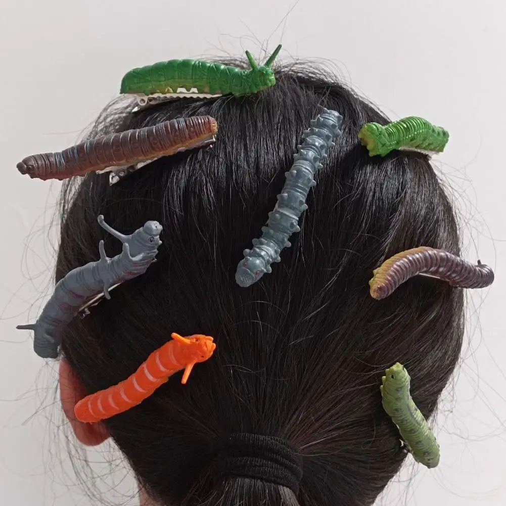 Craftsmanship Hair Accessory Hand-painted Caterpillar Hair Clip Set Cute Design Resin Hairpin for Women Girls for Stylish