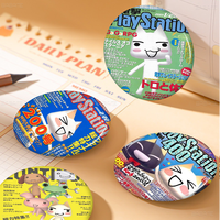 Inoue Toro Cute Cat Photo Brooches Creative Round Badge Gifts Pins 32/44/58mm