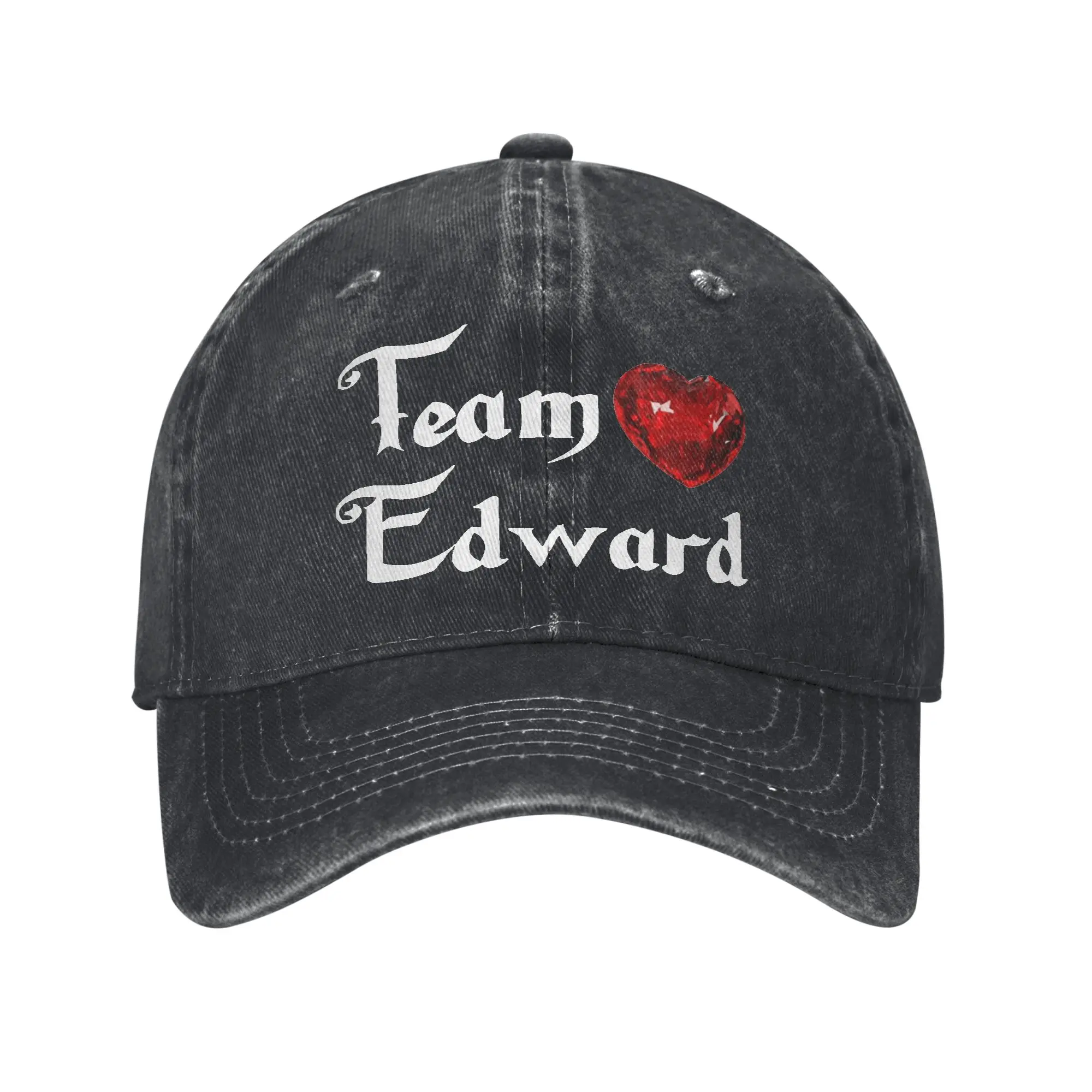 Vintage Team Edward Twilight Baseball Caps Unisex Distressed Washed Snapback Cap  Outdoor Running Golf  Gift Caps Hat