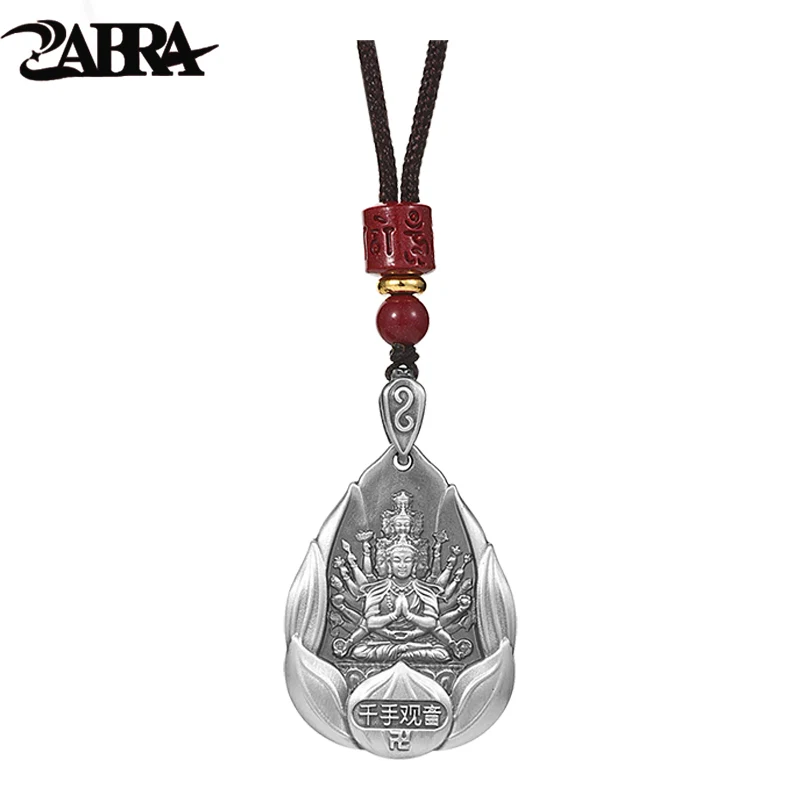 ZABRA Chinese Zodiac Guardian 999 Pure Silver Destiny Buddha Male and Female Necklace Pendant