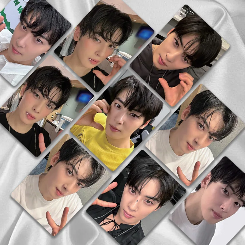 50Pcs/Set Cha EunWoo Laser Lomo Card Korean Star Mini Postcard HD Photocard Fans Collection Cards