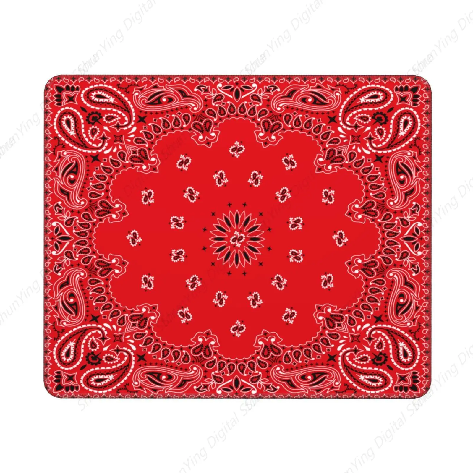 

Paisley Printed Mouse Pad Square Table Pad With Stitched Edges Anti Slip Suitable For Home Offices 8.6 X 7 Inch