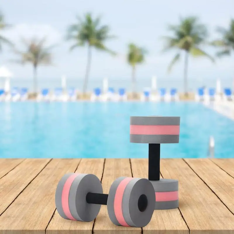 Floating Swim Gym Dumbbell Water Weight Aerobics Fitness Pool Water Swimming Aqua Exercise Barbell EVA Foam Aquatics Dumbbell