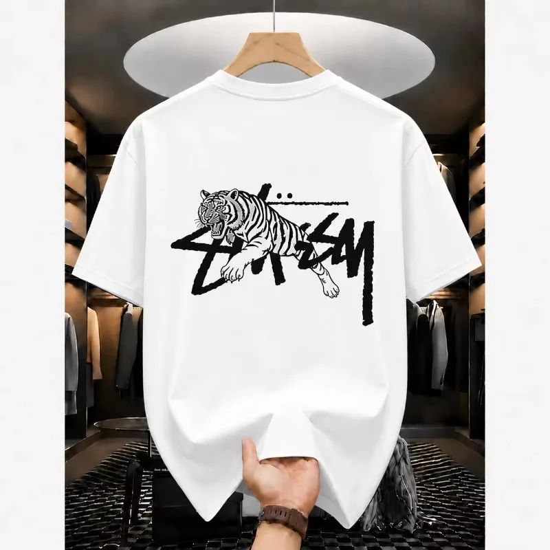 2026 Summer New T-shirts Luxury Printed Top Pattern Short Sleeve Hip Hop T-shirt Men's Clothing Women's Alphabet T Shirt