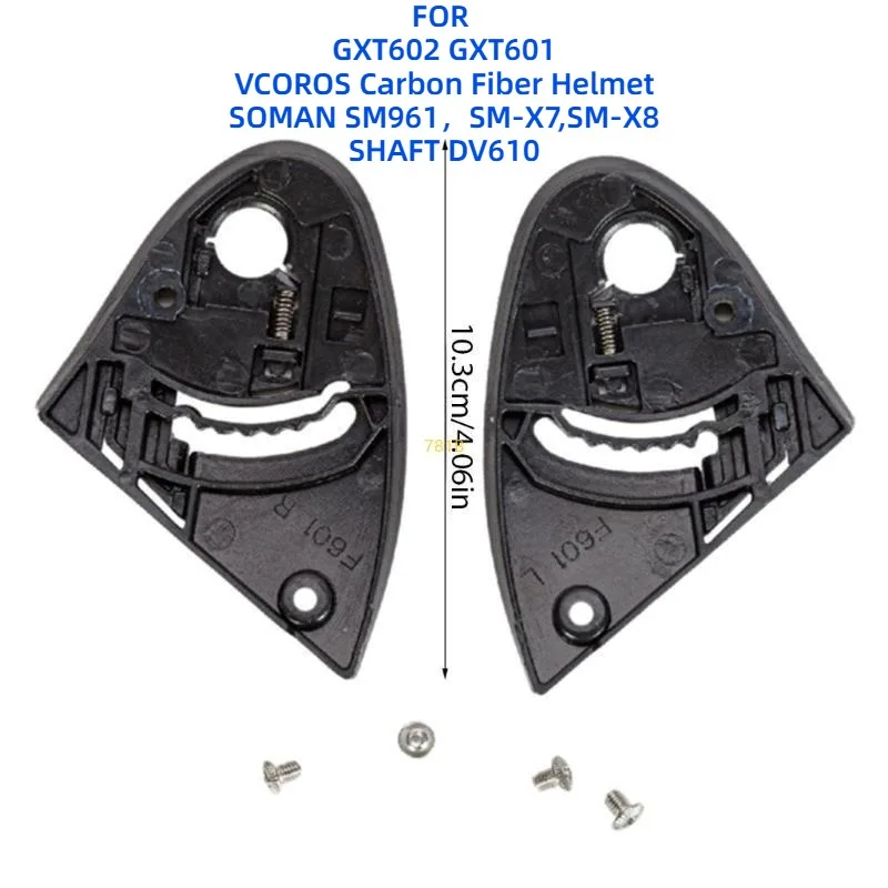 Motorcycle Helmet Lens Bases 2x Spare Parts for GXT601 602 Professional Sturdy Black Replacement Accessories Practical