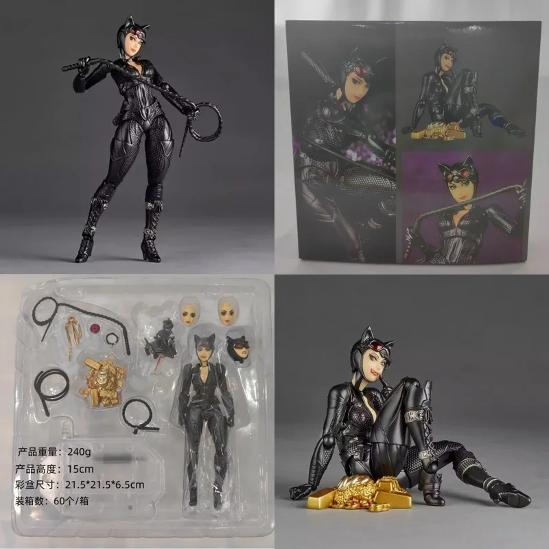 

Коллекционная подвижная фигурка Revoltech Amazing Yamaguchi Black Cat Girl, 15 см, ПВХ, с подвижными суставами, модель для рабочего стола