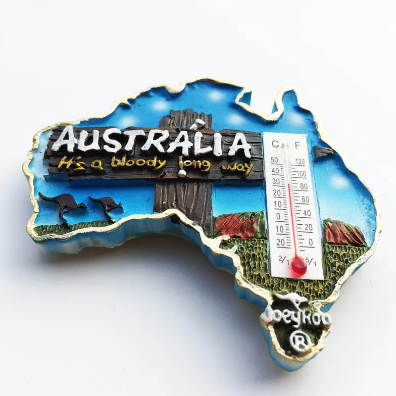 Fridge magnet Australia Road Sign Map Design Decoration Resin Refrigerator Magnet Tourism Souvenir Message Sticker