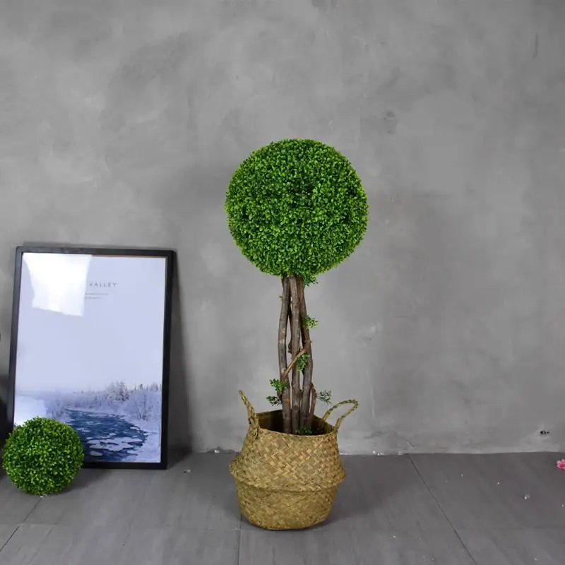 Simulation of grass ball tree modeling boxwood decorative ball tree landing cute ornaments simple wind window