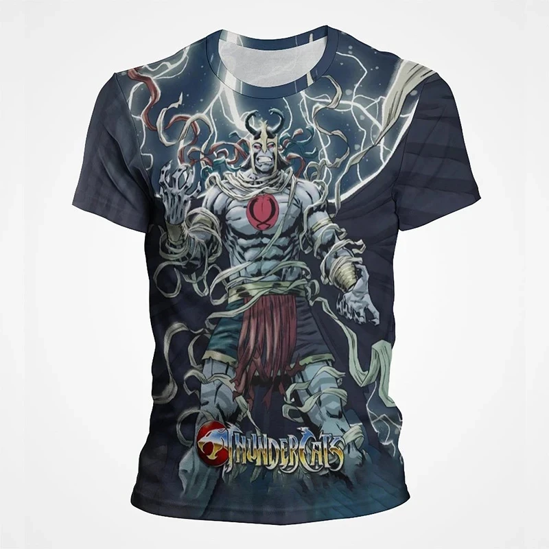 New Cartoon animation Thundercats t-shirt stampata 3D uomo y2k casual girocollo top popolare Harajuku t-shirt per bambini abbigliamento