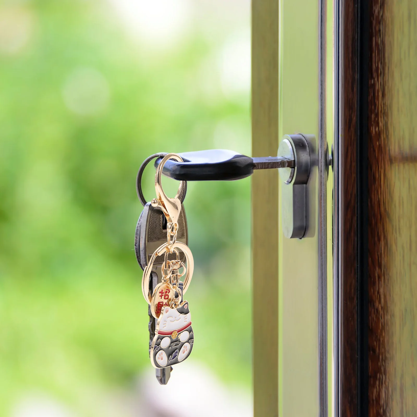 2 Pcs Feng Shui Keychain Ring Keyring Accessory Charm Father Wristlet for Phone