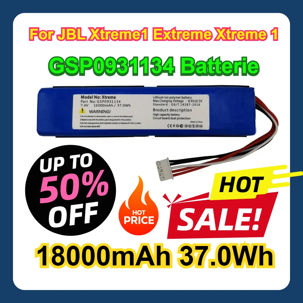 

For JBL Xtreme1 Extreme Xtreme 1 GSP0931134 Batterie 18000mAh 37.0Wh Battery