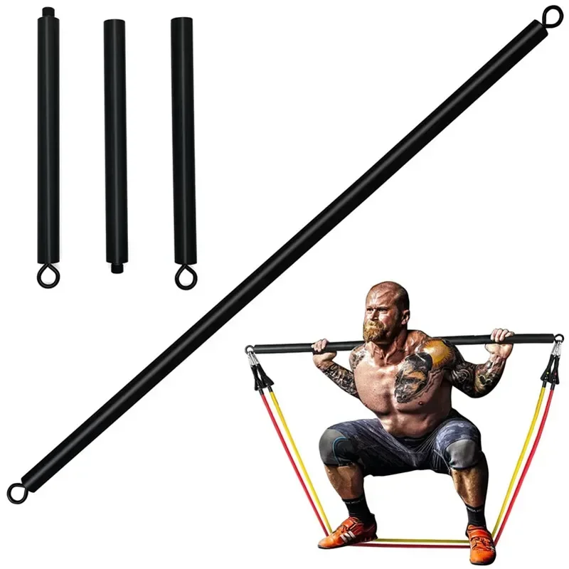 Workout Bar Fits All Resistance Bands with Clip Portable Resistance Bands Exercise Bar for Fitness Home Gym Workout Full Body