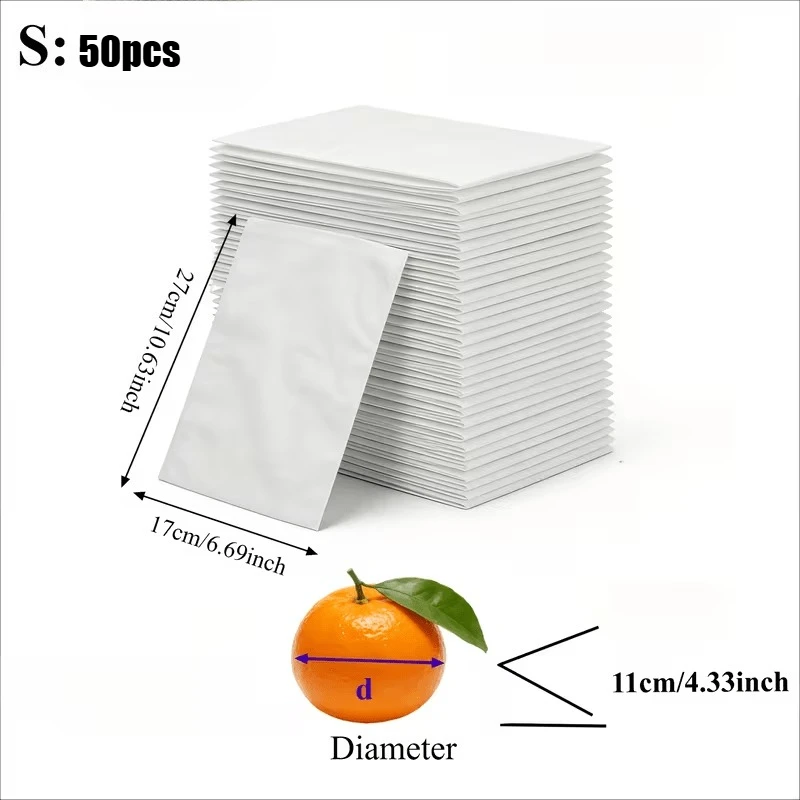 50pcs Breathable, Insect-Proof Cover with Hidden Drawstring, Fruit Net Bag, Suitable for Fruit Trees, Protect Fruit from Birds,