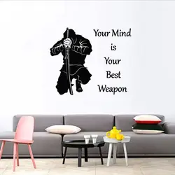 Samurai Weapon Japanese Warrior Wall Sticker Vinyl Home Decoration Living Room Boys Bedroom Decals Removable Mural Wallpape