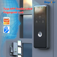 Face recog Double side Rim door lock fingerprint Code Card Tuya TTlock Singapore Remote control Sync exist Digital Door Lock