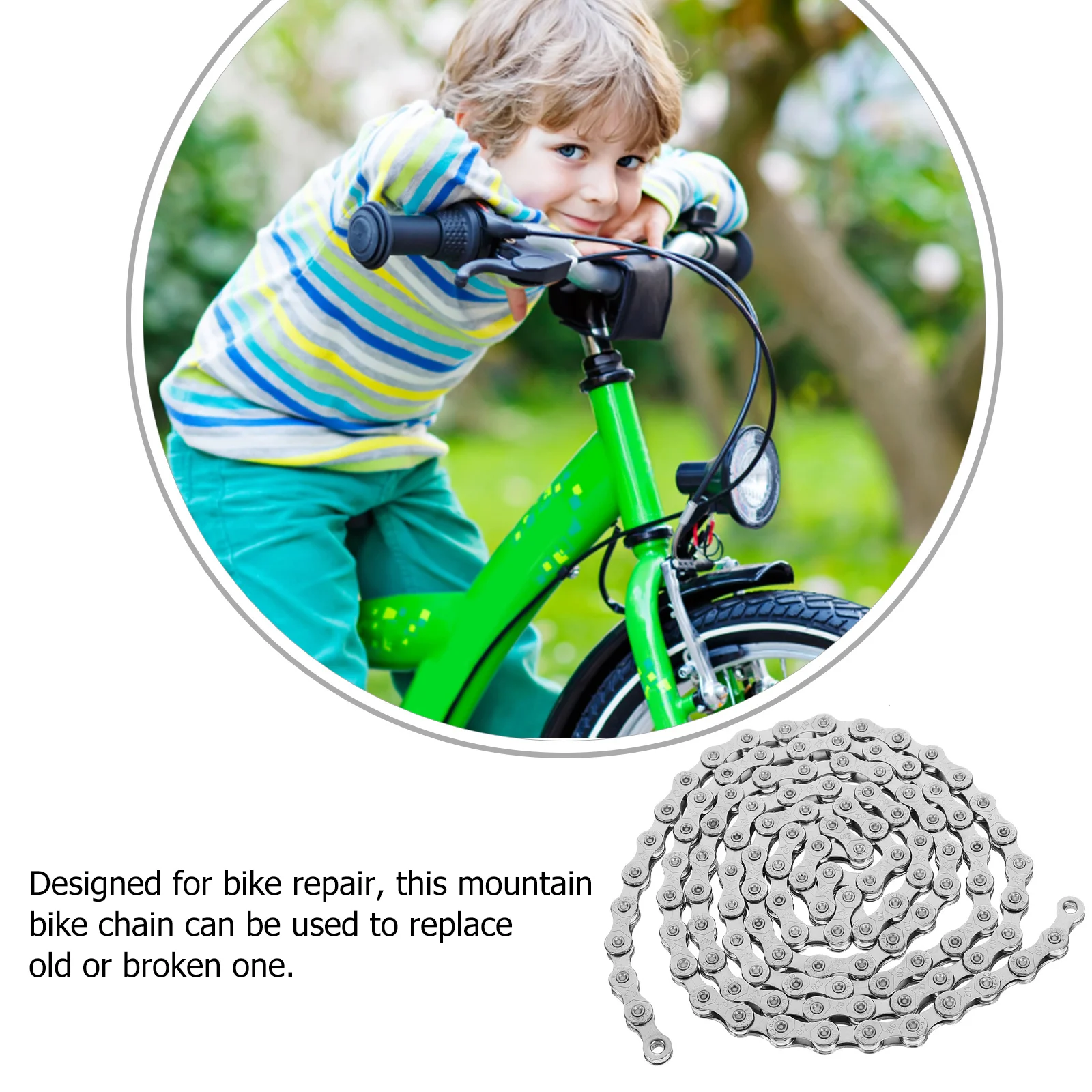 Mountain Bike Chain 116 Links Precision Manufactured Sturdy Carbon Steel Replacement Chain for Bikes Outdoor