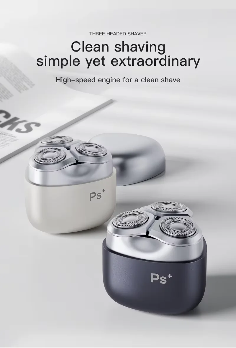 Mini Electric Shaver With Metal Triple Blade, High Speed Engine Portable Razor, Travel Grooming Gift For Men