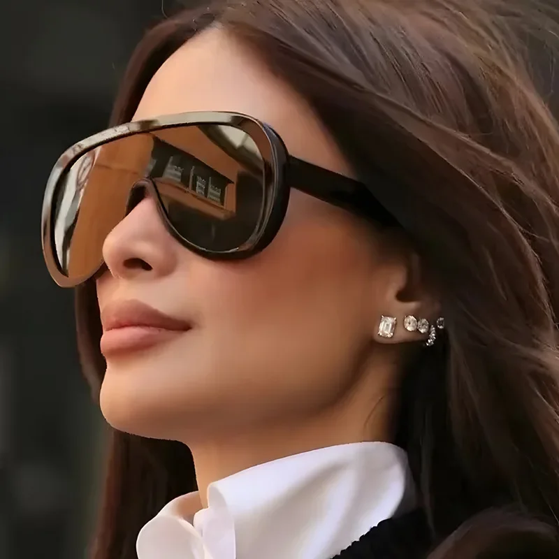 Retro Large Frame Square Men Sunglasses Fashion Women Yellow Blue High-end Shades UV400 Sun Glasses