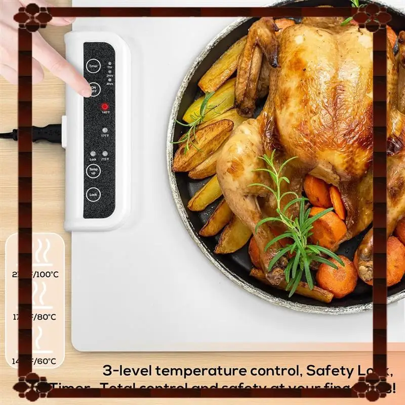 

24-Hour Delivery Kitchen Gadgets Portable Food Warmers: Roll Up Silicone Heating Mat For Food - Foldable Electric Warming Tray U